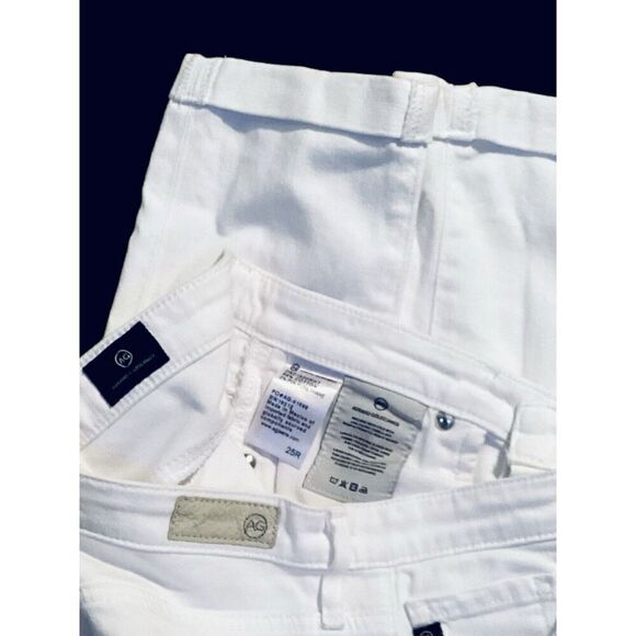 Adriano Goldschmied White Women’s Jeans The Prima Roll up Skinny Ankle Size 25R - Picture 3 of 9